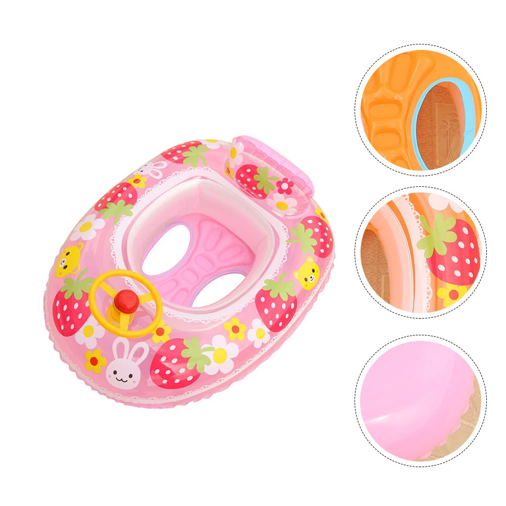 

Strawberry Trumpet Boat Seat Swimming Ring Infant Float Baby Steering Wheel Thickened Pvc