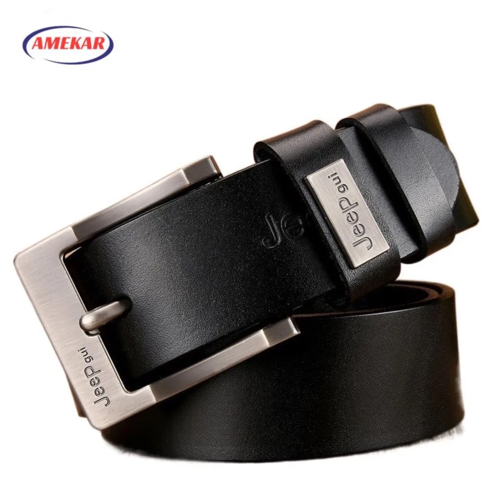 

Genuine Leather Jeans Belt For Men High Quality Pin Buckle Cow skin Casual Belts Business Cowboy Waistband designer belts