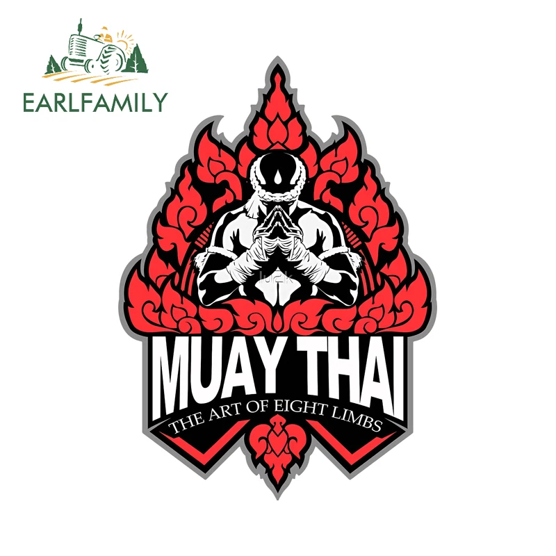 Фото EARLFAMILY Муай Тай Fighter, тонкая наклейка, защита двери автомобиля, креативная наклейка для боевых искусств, виниловый материал, индивидуальный мотоцикл №2