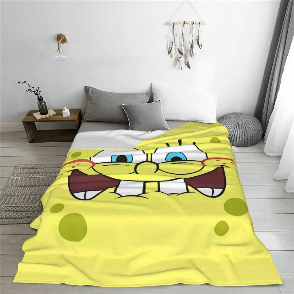 Фланелевые одеяла с забавным лицом Мультяшные для постельного белья супермягкое