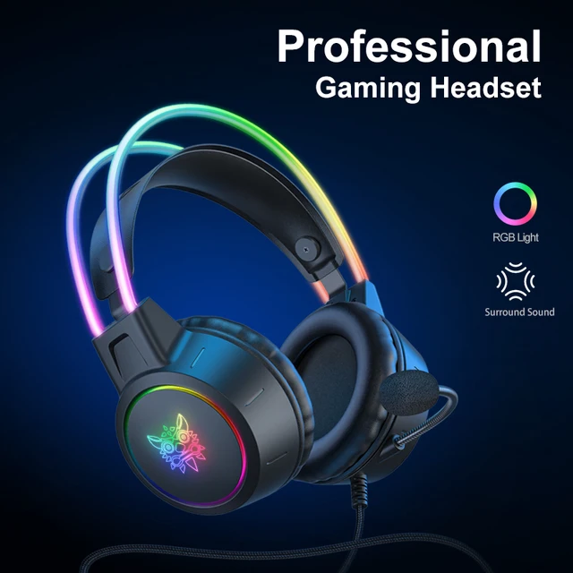 ONIKUMA RGB Headset Gamer PC PS4 Gaming Headphones with HD Flexible Mic 3.5mm Headphone for Xbox PS5 Switch Computer Games 6