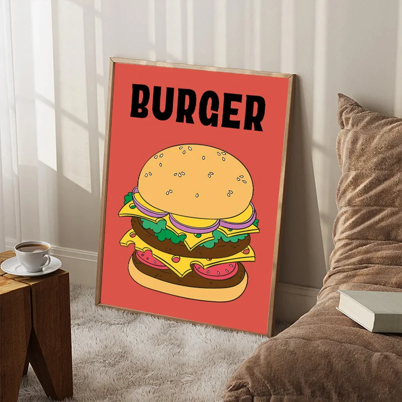 Абстрактный красочный текст с фруктами настенная живопись на холсте