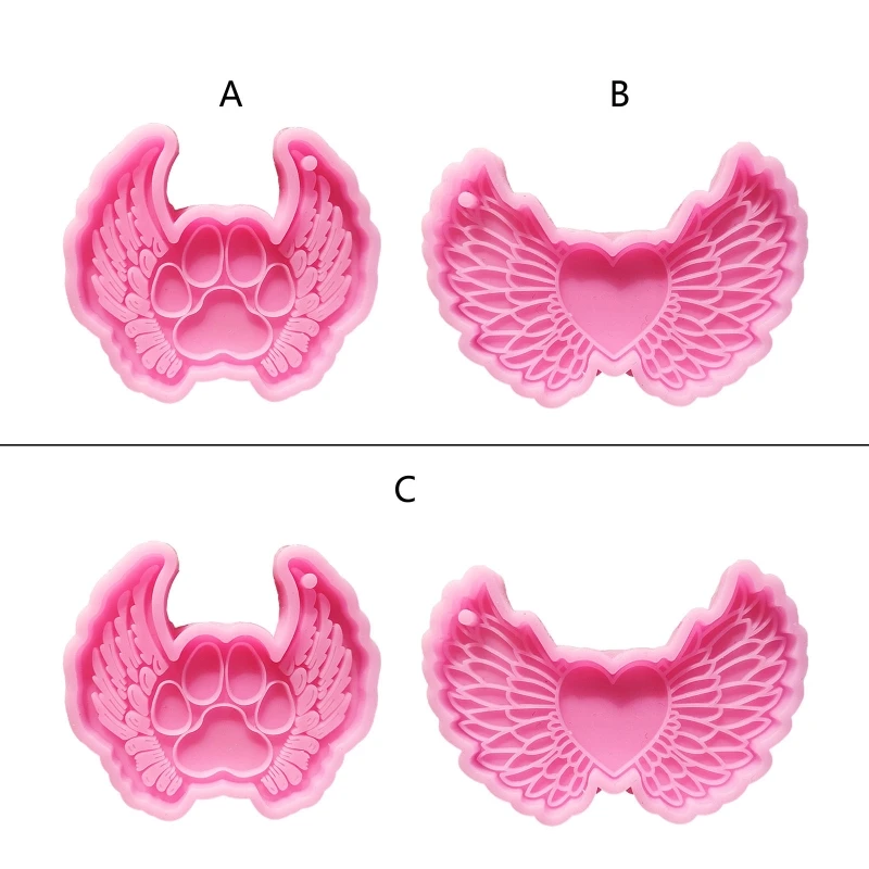 

Angel Wing Keychain Mould Crystal Epoxy for Creative Silicone Mould Birthday Gif 066C