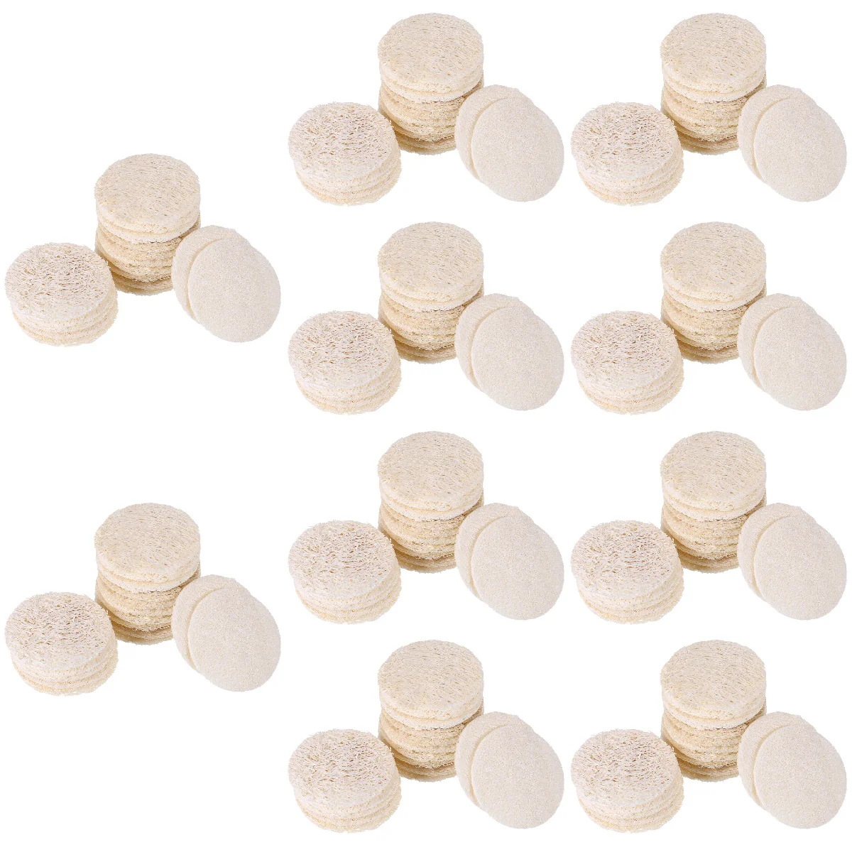 

Bath Shower Pads Skin Cleansing Exfoliating Scrubbers Makeup Remove Loofah Sponges Round Shaped Face