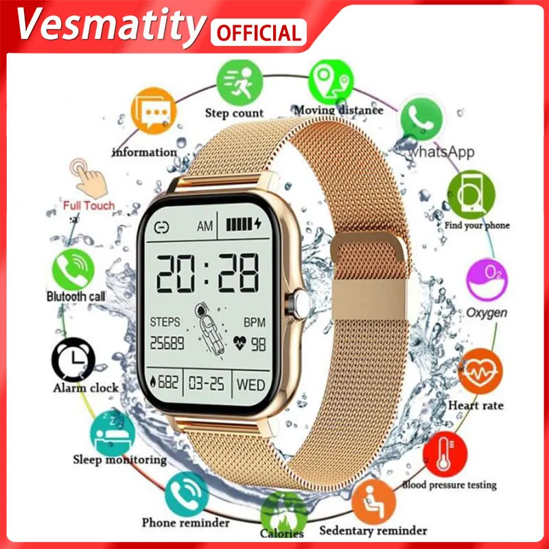 

Suitable for Apple Xiaomi Huawei CT2 Smart Watch Men's Full Touch Fitness Smart Watch Women's Heart Rate Monitoring Watch
