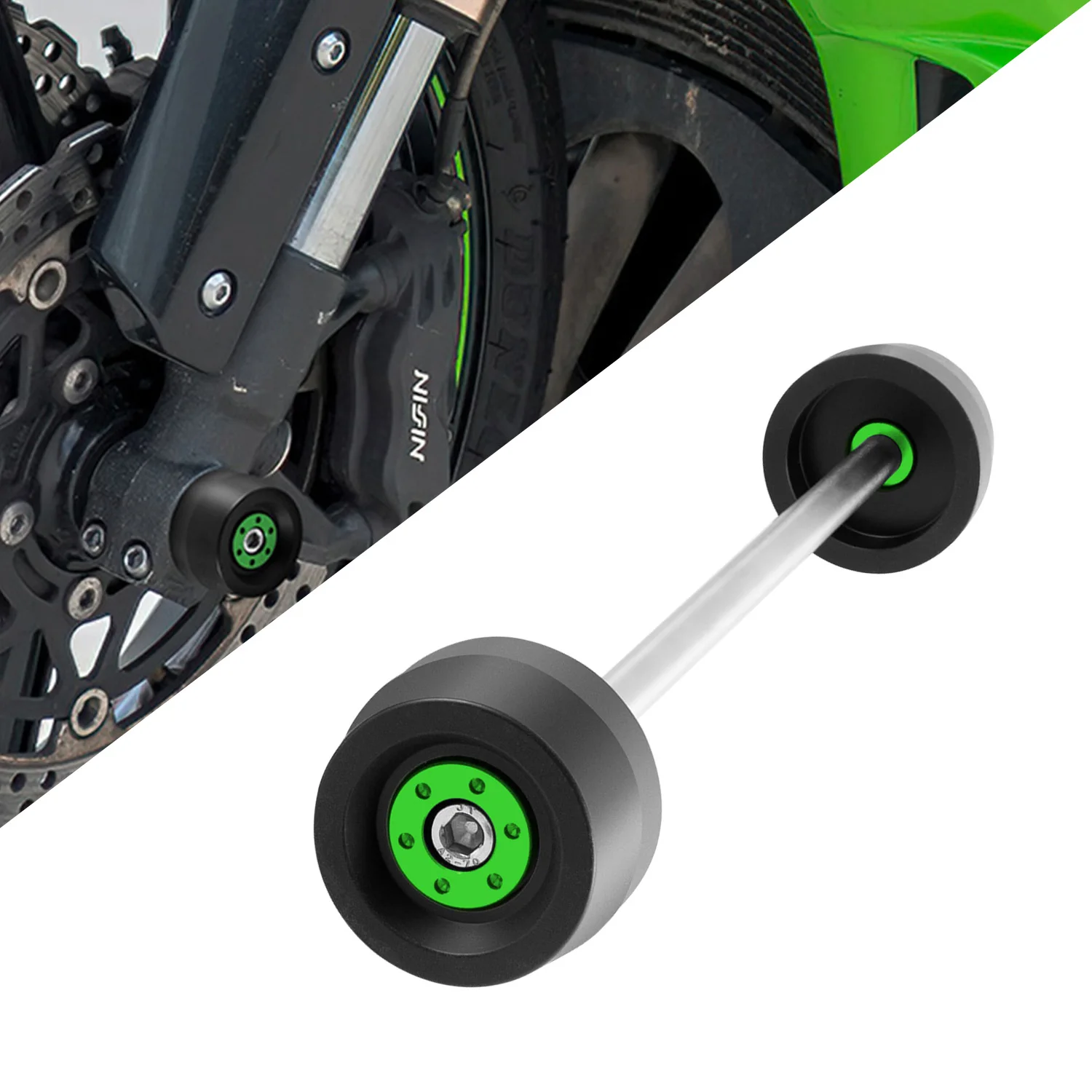 

Motorcycle Front Axle Slider Wheel Protection For Kawasaki NinjaH2 NinjaH2R Ninja H2 H2R ZH2 Z H2