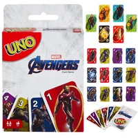 1 pcs uno anime cartoon disney marvel avengers super heroes spiderman puzzle cards games fanny familie poker board game kids