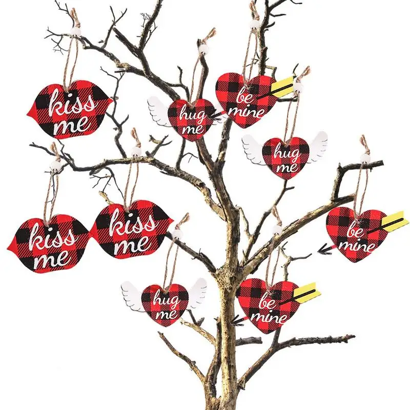 

Wedding Hanging Decors Valentine's Day Heart Ornaments With Holes Lanyards Heart Shape Pendants For Valentine’s Day Party