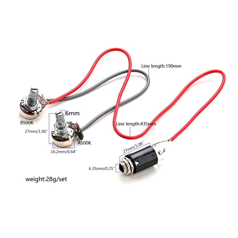 Single Coil Pickup Wiring Harness Prewired Guitar Wiring Kit  for 3/4 String Cigar Box Guitar Part 1 Tone 1 Volume&Jacks images - 6