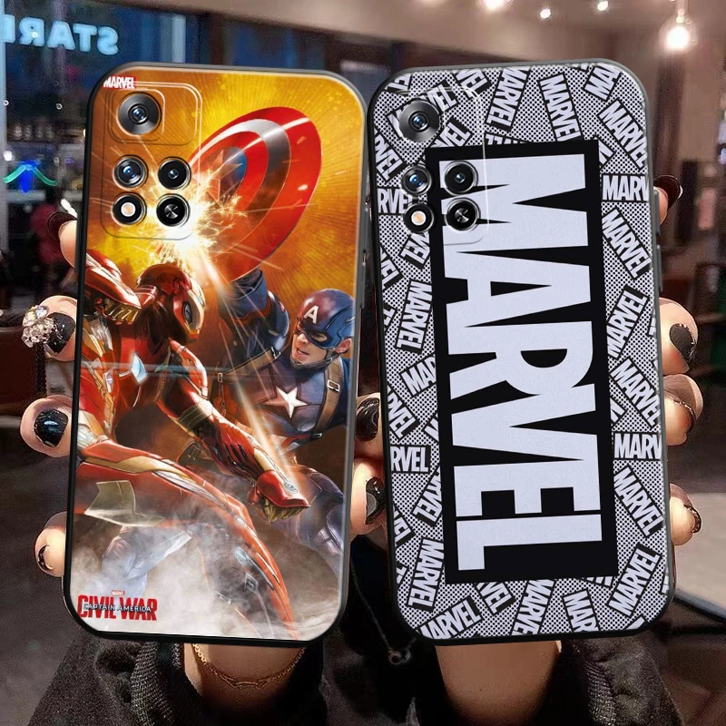 

Marvel Avenger Logo For Xiaomi Redmi Note 11 11T 11S 10 10S 10T Pro Max 5G Phone Case Cover Carcasa Liquid Silicon Cases Coque