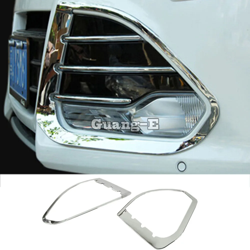 For Ford Kuga Escape 2013 2014 2015 2016 Car Front Fog Light Lamp Detector Frame Stick Styling ABS Chrome Cover Trim Hoods 2pcs