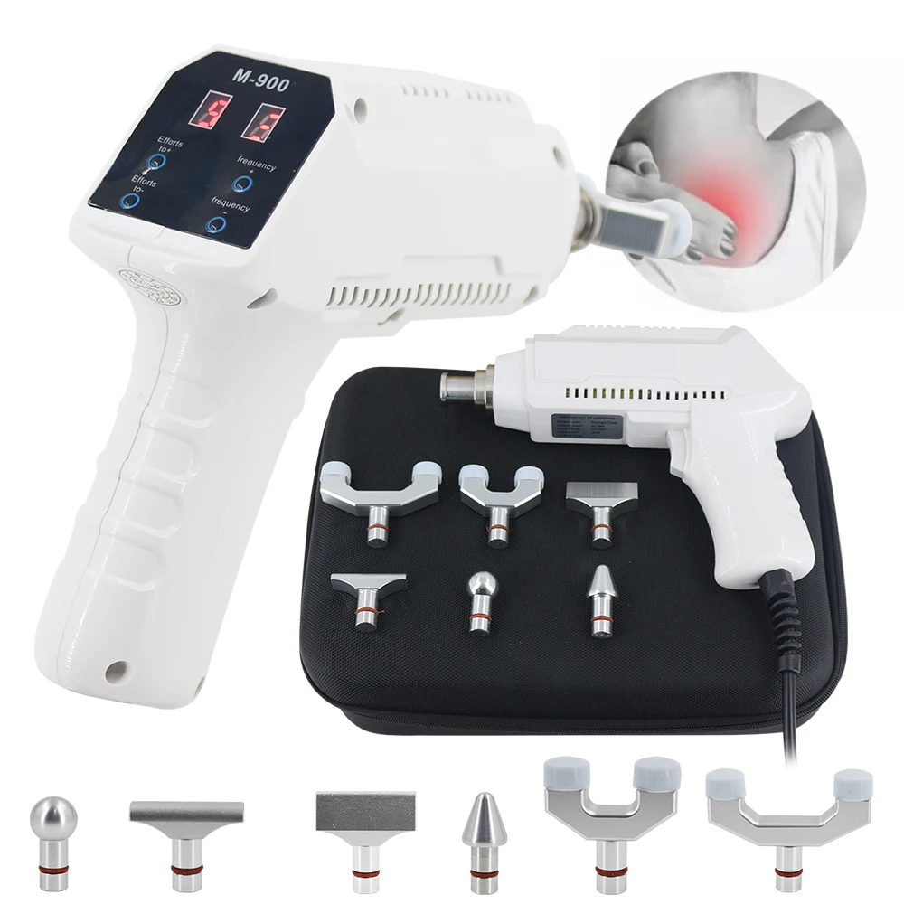 

900N Electric Chiropractic Adjusting Tools 7 Heads Chiropractic Correction Spine Massage Gun For ED Treatment Joint Pain 2022