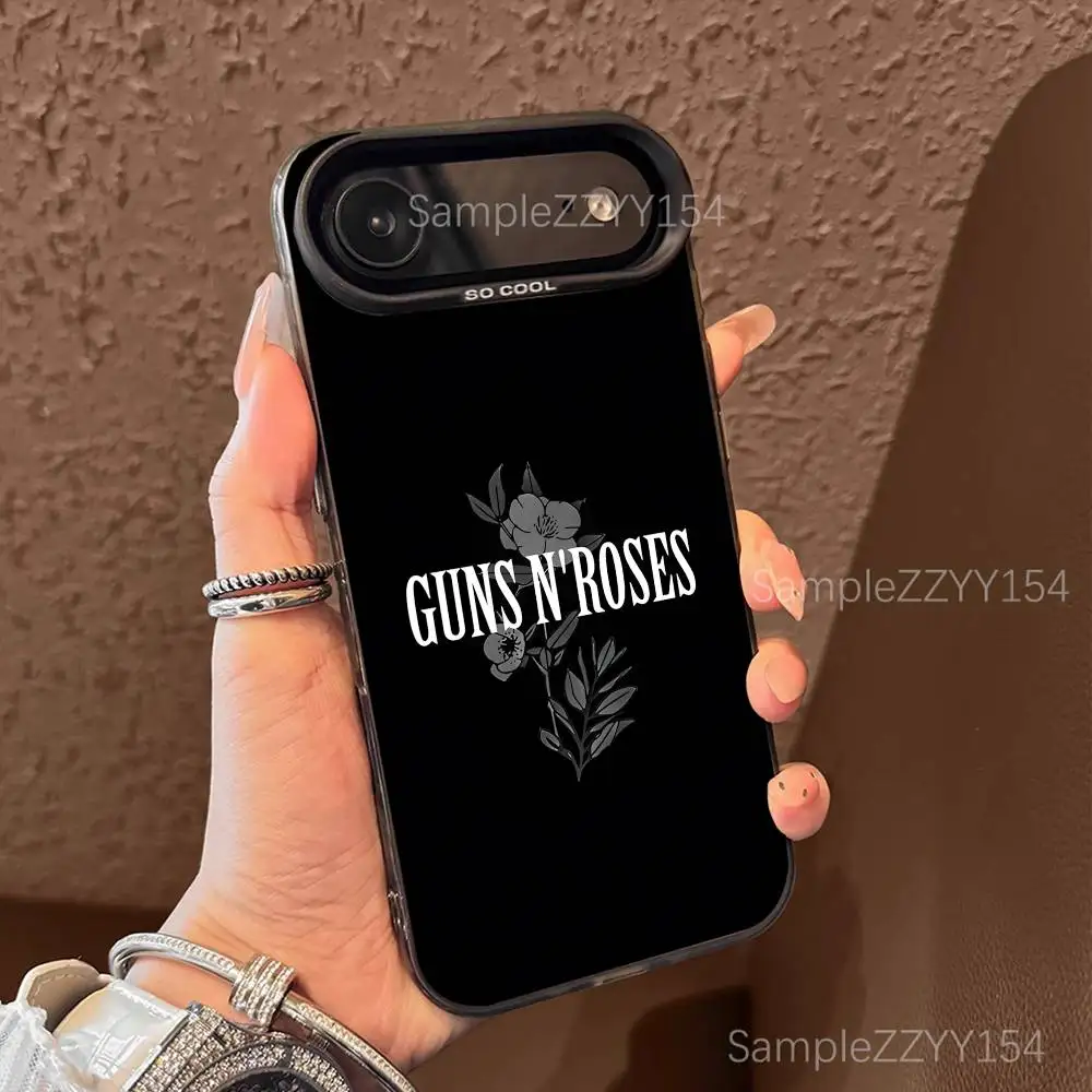 Чехол для телефона Anime G-Guns N R-Roses для моделей 15,16,17,13,14,11,12,Pro,Max,Plus,E,Air,Mini, цветной противоударный чехол с серебристой задней панелью (art.: 3920da8022098) - 3920da8022098