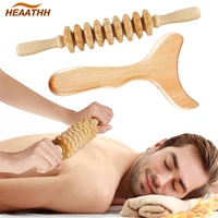 2pcs wooden lymphatic drainage board wooden 9 wheel massager wood therapy massage for gua sha body sculpting relax muscles