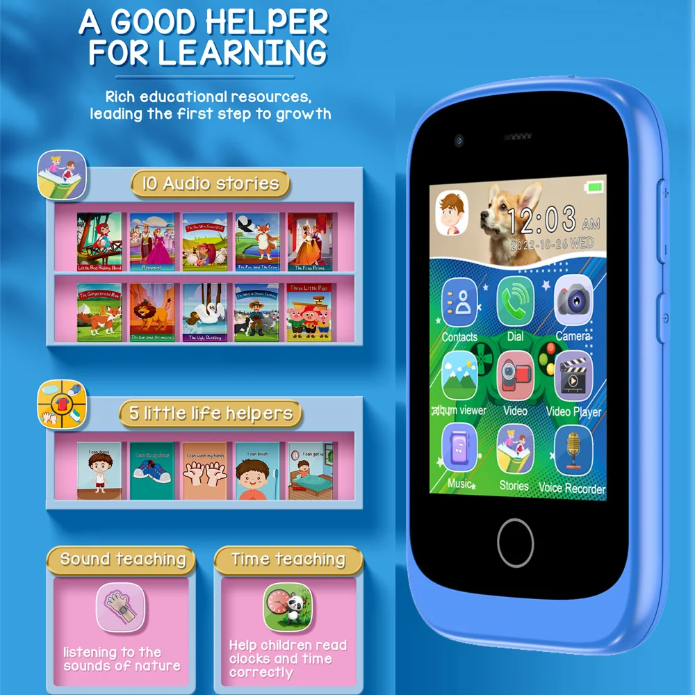 Детские умные часы 2G с 17 играми функциями SOS-вызовов две камеры запись фото и