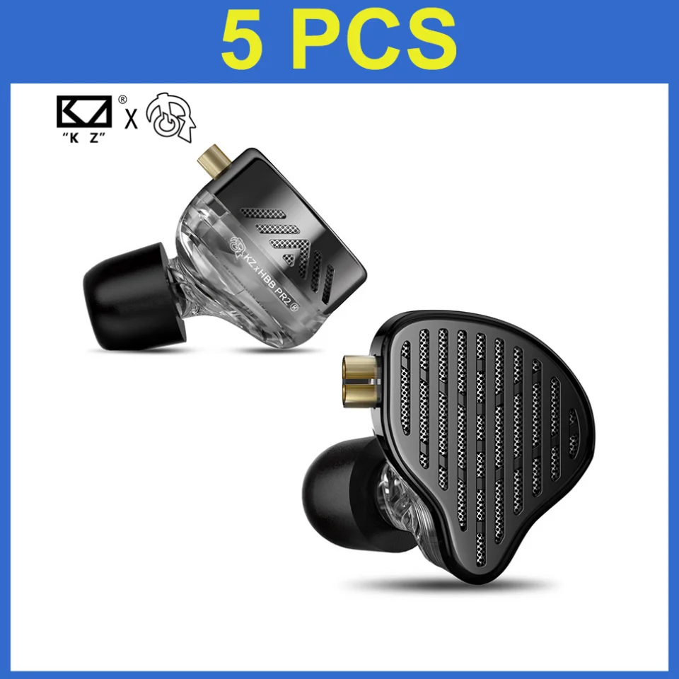 Металлическая плоская Проводная гарнитура KZ x HBB PR2, Внутриканальные наушники-вкладыши с монитором, Hi-Fi наушники 13,2 мм, ортодинамические спортивные наушники с басами для диджея, IEM