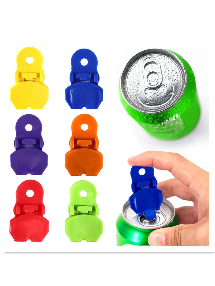 

6 Pieces Color Manual Easy Can Opener Tab Openers Leakproof Soda Can Lids Soda Can Cover Pop Cover Beer Soda Cans Camping Tools