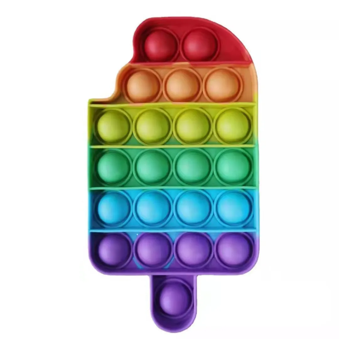 Rainbow Bubble Pops Kids Fidget Toys Sensory Autisim Special Need Its Anti-stress Stress Relief Squishy Simple Dimple Fidget Toy images - 6