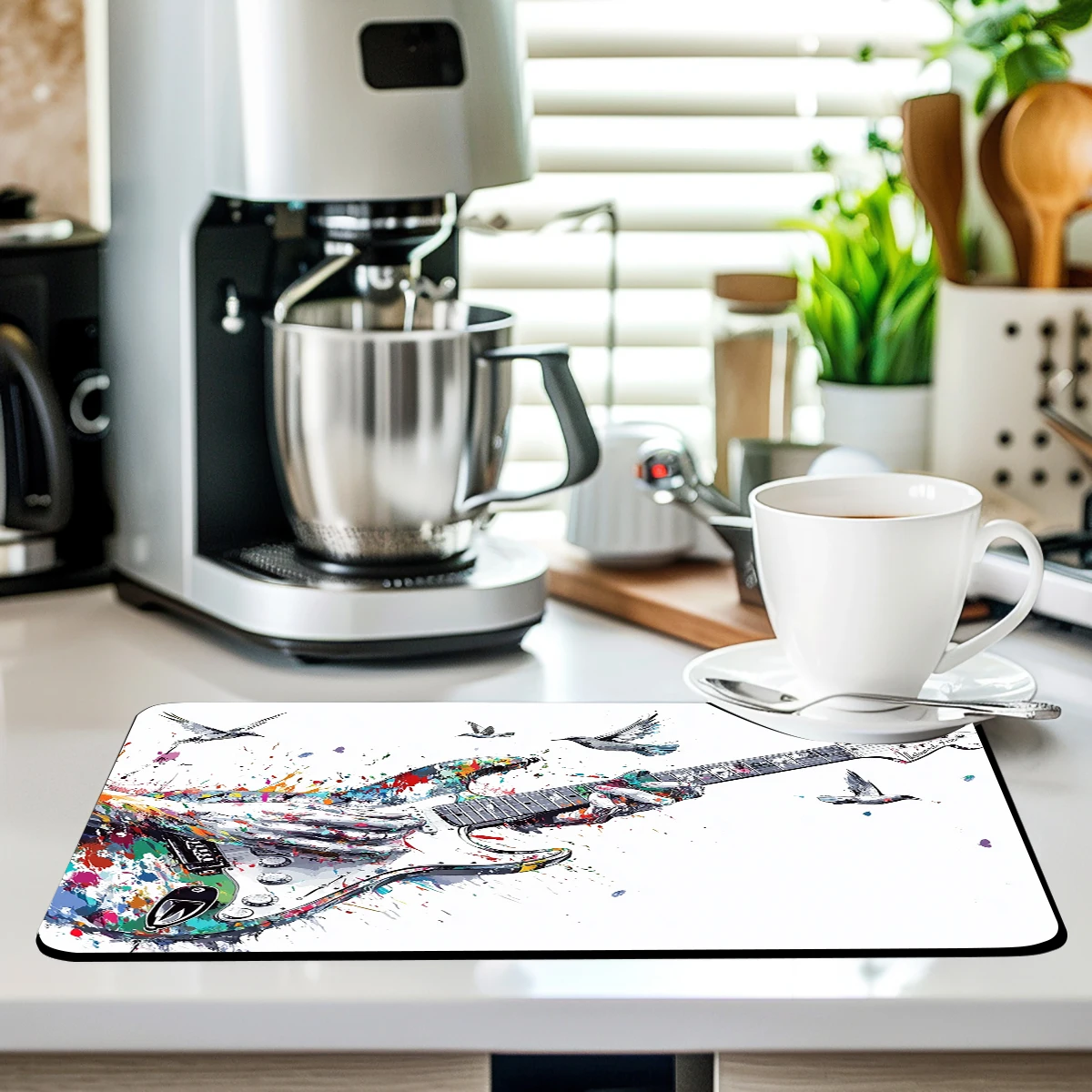 Коврик для сушки кофейных чашек нескользящий абсорбирующий коврик-бабочка на