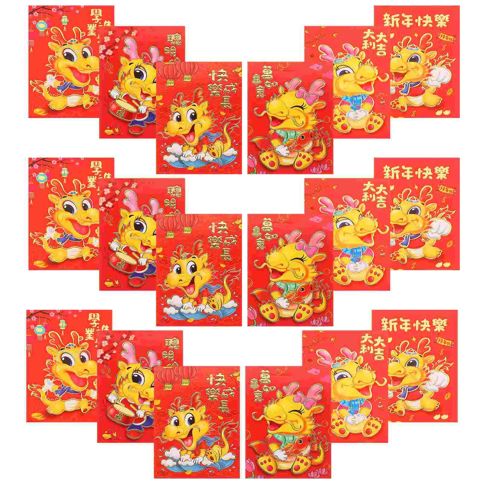 

30 Pcs Chinese New Year Red Envelopes Money Luck Bag The Gift Lucky 2024 Assorted
