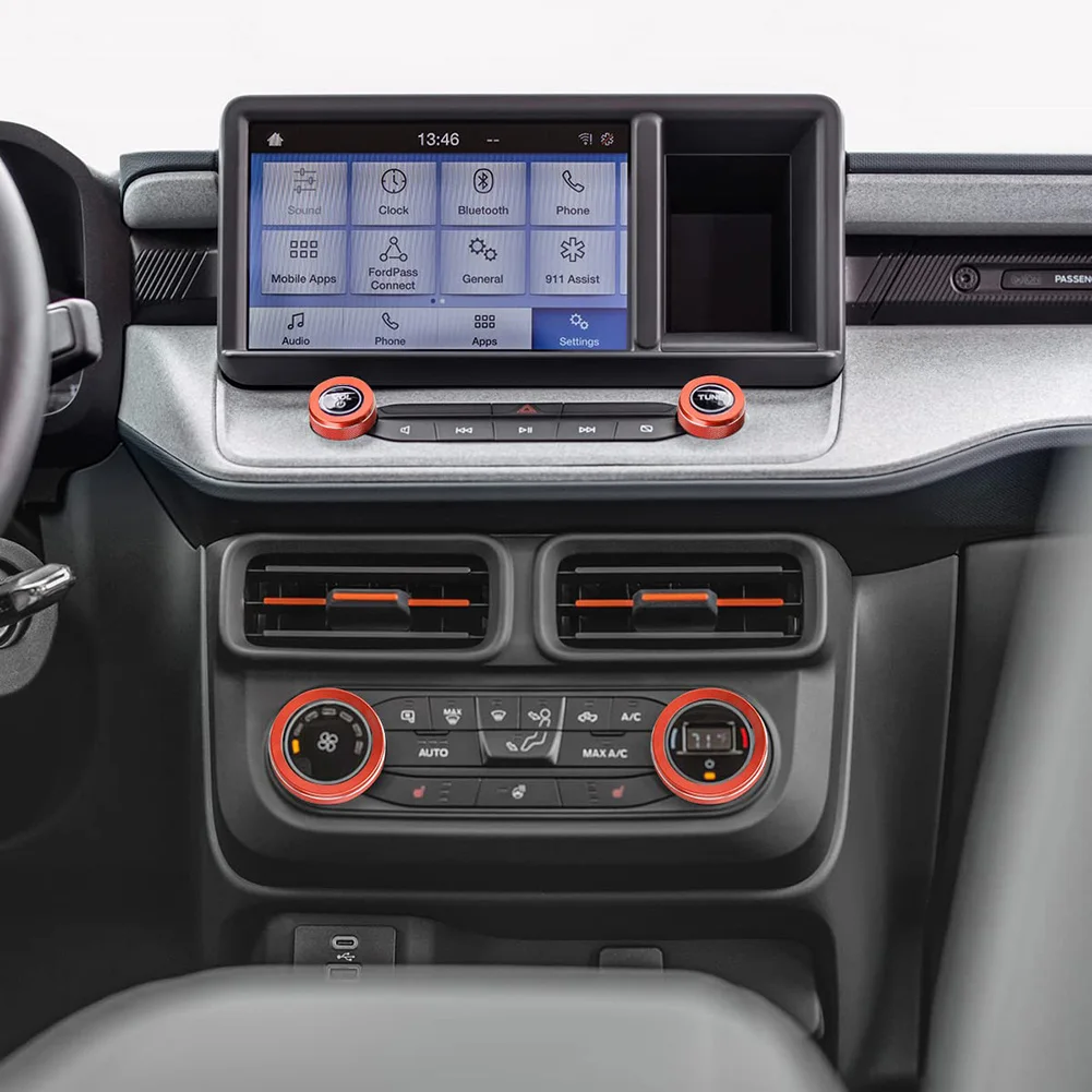 

4pcs Knob Circle Car Feeling Trim Ring A/C &Audio Volume Knob Aluminum Alloy Corrode Or Peel Easy Installation