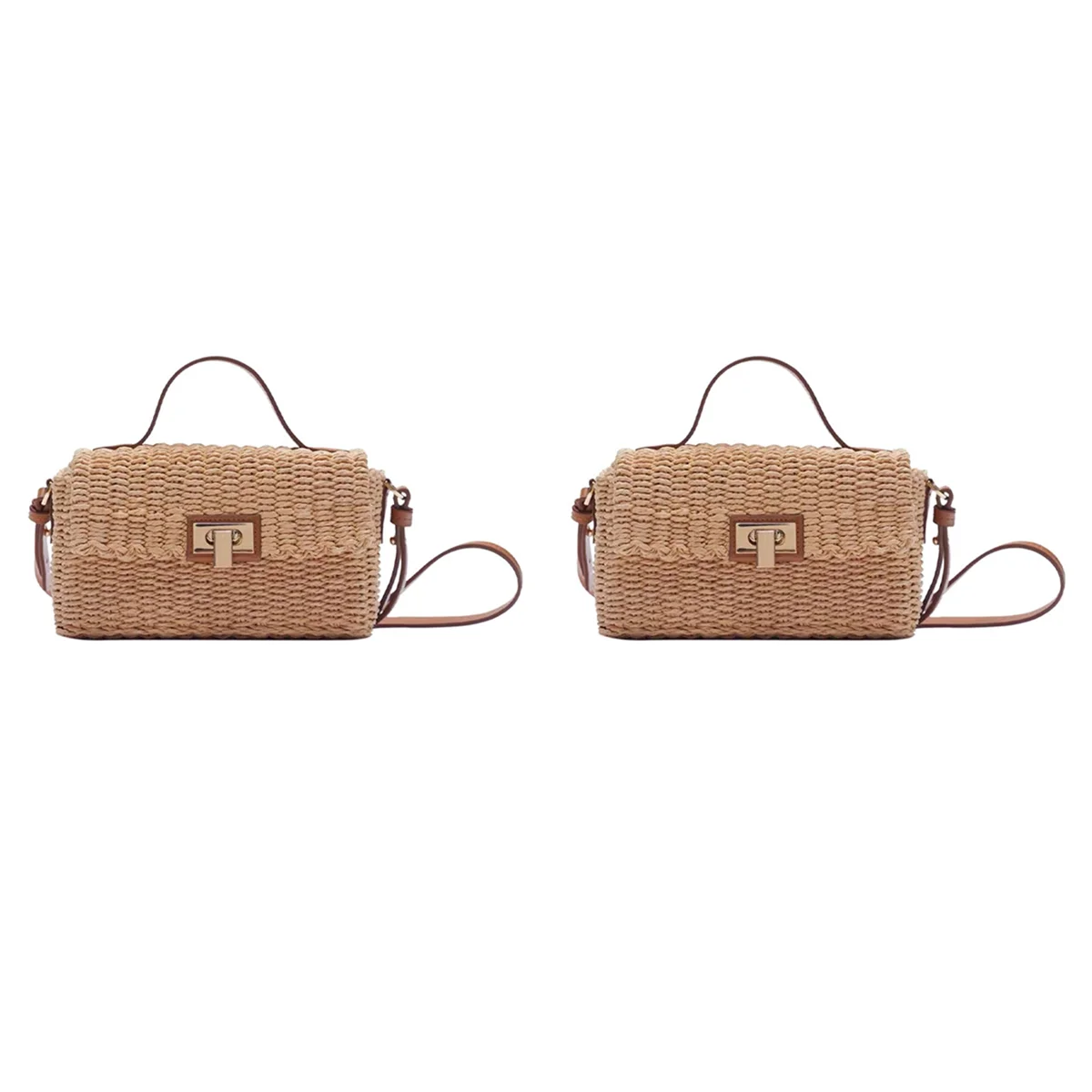 

2 шт., модная повседневная плетеная сумка ручной работы