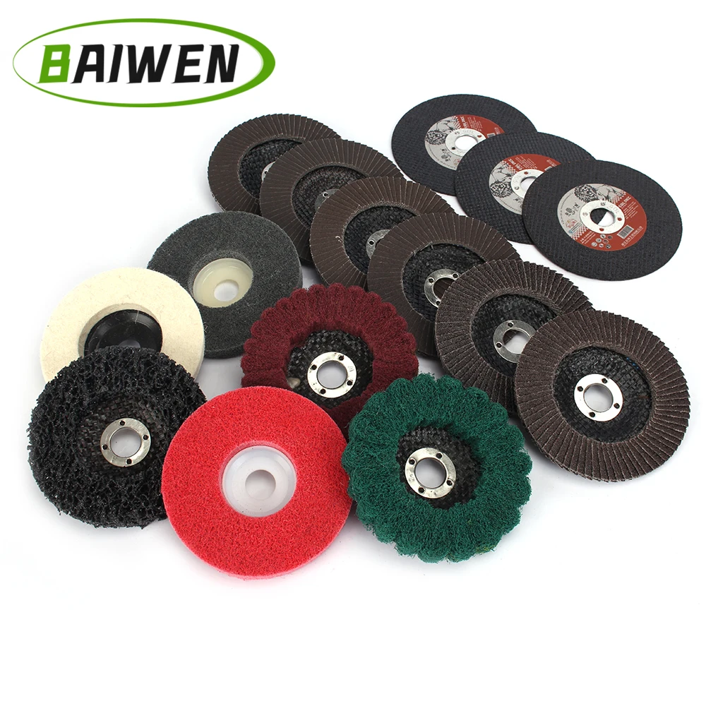 

15pcs 100mm Metal Cutting Disc Angle Grinder Grinding Wheel Blades Bore 16mm Flap Discs Sanding Disk Abrasive Tools