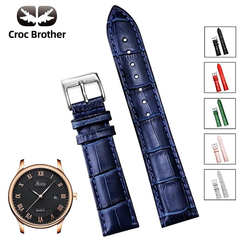 Ремешок из натуральной кожи для наручных часов кожаный белый браслет в упаковке