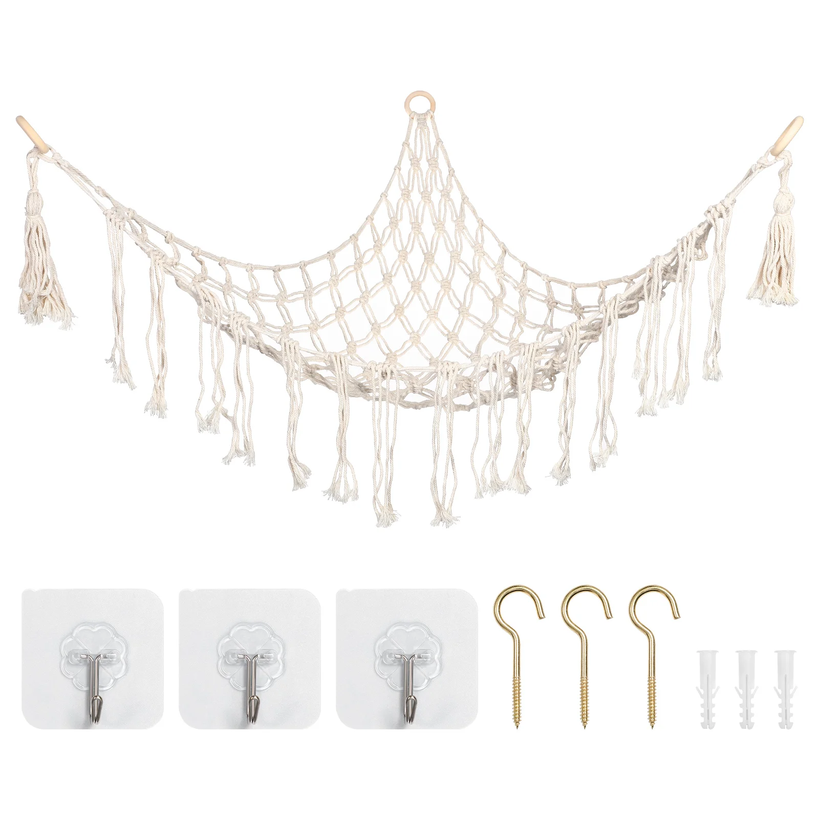 

Гамак из хлопковой веревки, маленький гамак для хранения игрушек, сетка из хлопковой веревки, детский гамак-органайзер, 1 комплект