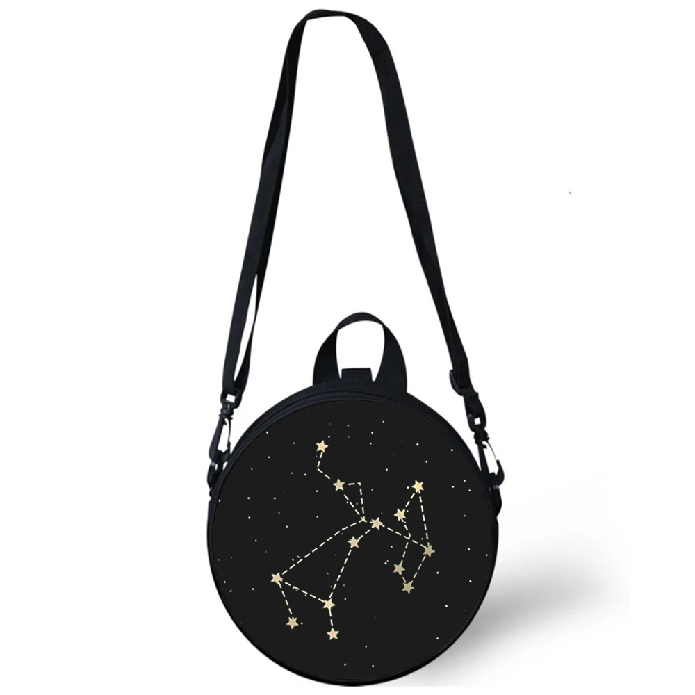 12 constellations fashion art Child kindergarten Bag 3D Print Shoulder Bags For School Women Mini Round Bagpacks Rugtas Bag