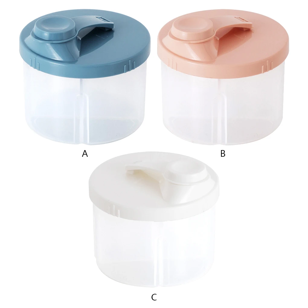 

4 ячейки коробка для хранения молока и порошка для кормления младенцев контейнер для закусок герметичный дозатор кухонные принадлежности для путешествий серый синий
