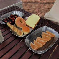 outdoor camping fruit plate european retro tinplate plate camping tableware self driving tour portable camping barbecue plate