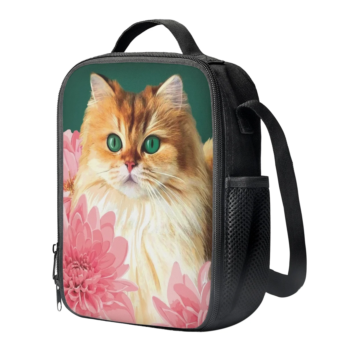 FORUDESIGNS 3D Orange Cats and Flowers Print School Bag for Teenager Girls Boys Large-capacity Backpack Children Kids Book Pack