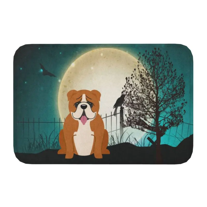 

Напольный коврик в виде бульдога на Хэллоуин, не скользит