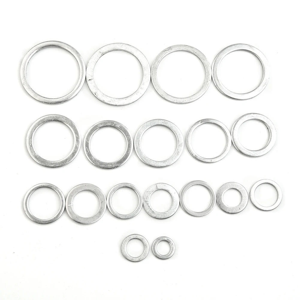 

450pcs Oil Drain Plug Aluminum Washer Gasket Wear Resistant With Plastic Box Made Of High Quality Aluminum Material Gaskets