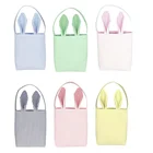 Сумка-тоут с пасхальным Кроликом, круглая сумка для хранения, Женский мешок из джутовой ткани с ушками, Подарочный мешок для конфет, праздничные и праздничные принадлежности для упаковки