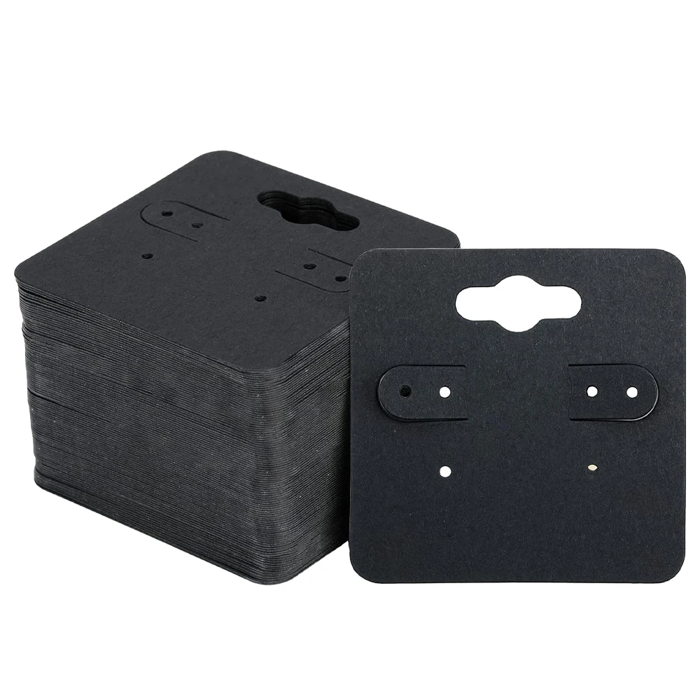 

50 шт. 5x5 см коричневый держатель для сережек, подвесные карты, крафт-бумага, ювелирные бирки для малого бизнеса, демонстрационная упаковка, продажа