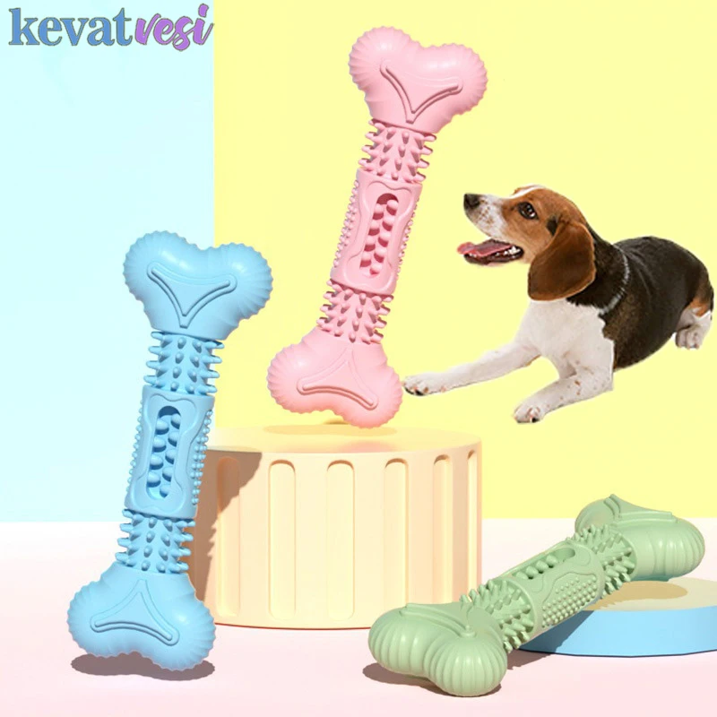 

Bone Shape Dog Toy Pet Dogs Chewing Toy Cleaning Teeth Silicone BiteResistant Pet Teething Toy Pet Interactive Training Supplies