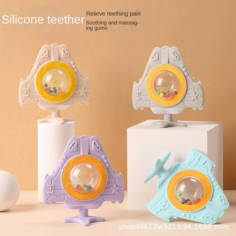 

Aeroplane rattle gum gum baby gum toy children silicone molar bar teething device bite fun