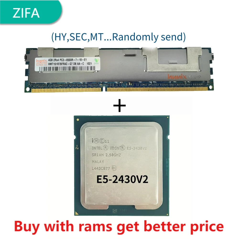 

DDR3 4G Server ram with heatsink 1066Mhz with Original E5 2430V2 2.5GHZ 6-Core 15MB SmartCache E5-2430 V2 LGA1356 80W E5 2430 V2