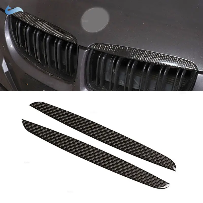 

For BMW 3 Series E90 E91 2006 2007 2008 Carbon Fiber Exterior Front Bumper Upper Air Inlet Frame Grille Cover Protective Trim