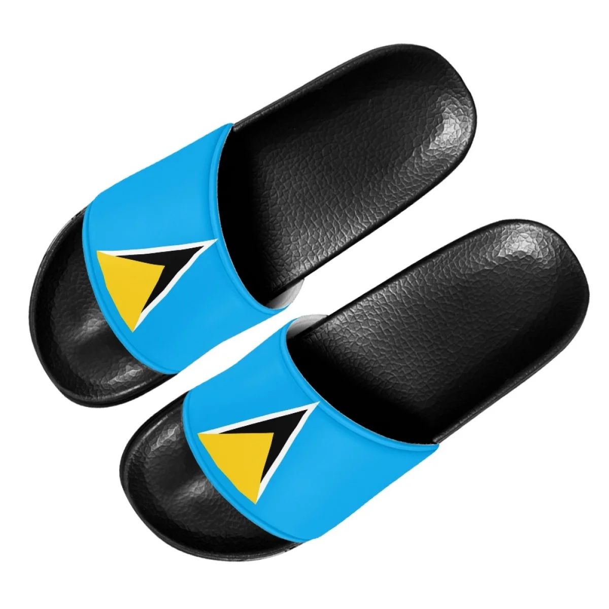 Saint Lucia Flag Print Ladies Slippers Non-slip Casual Women Bathroom Slides Lightweight Breathable Shoes For Summer Chinelos