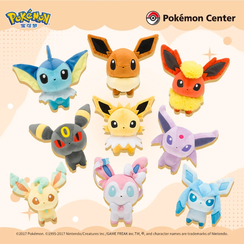 Аутентичные Фигурки Покемонов Аниме Мягкие Игрушки Плюшевая Серия Eevee Vaporeon Silvion