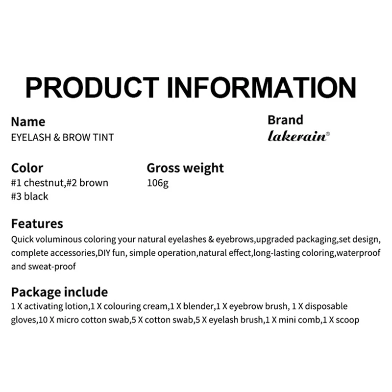 Lakerain обновленный набор для ресниц и бровей 2 в 1 натуральных густых долговечных