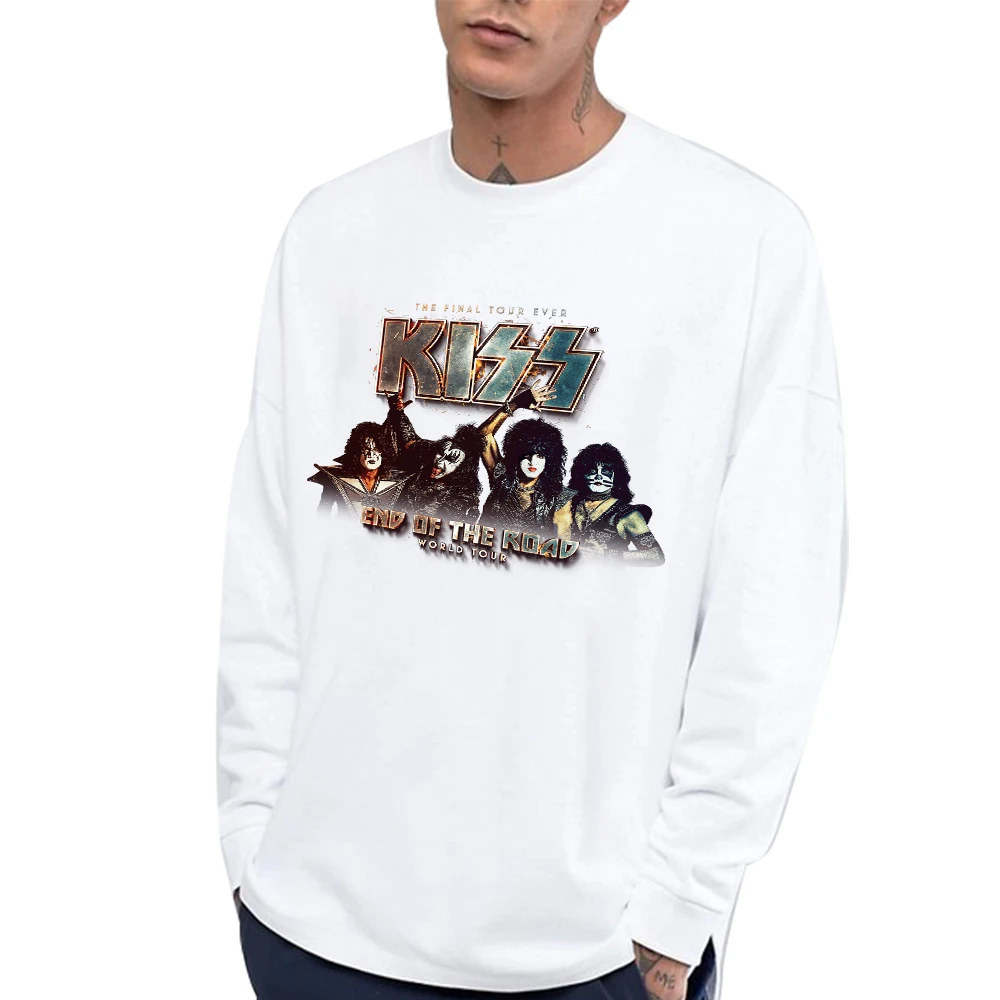 

HX Kiss Band Sweatshirt Popular Rock Bands Sticker Printed Tops Fashion Long Sleeve Streetwear Men Clothing Gifts For Fans