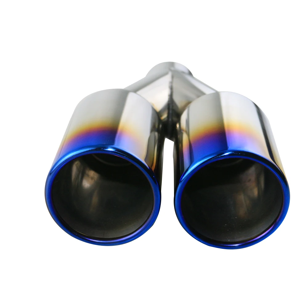 

Car exhaust pipe muffler tip Universal Stainless Steel Interface 51mm Round shape Dual Outlet exhaust tail pipe Car Accessories