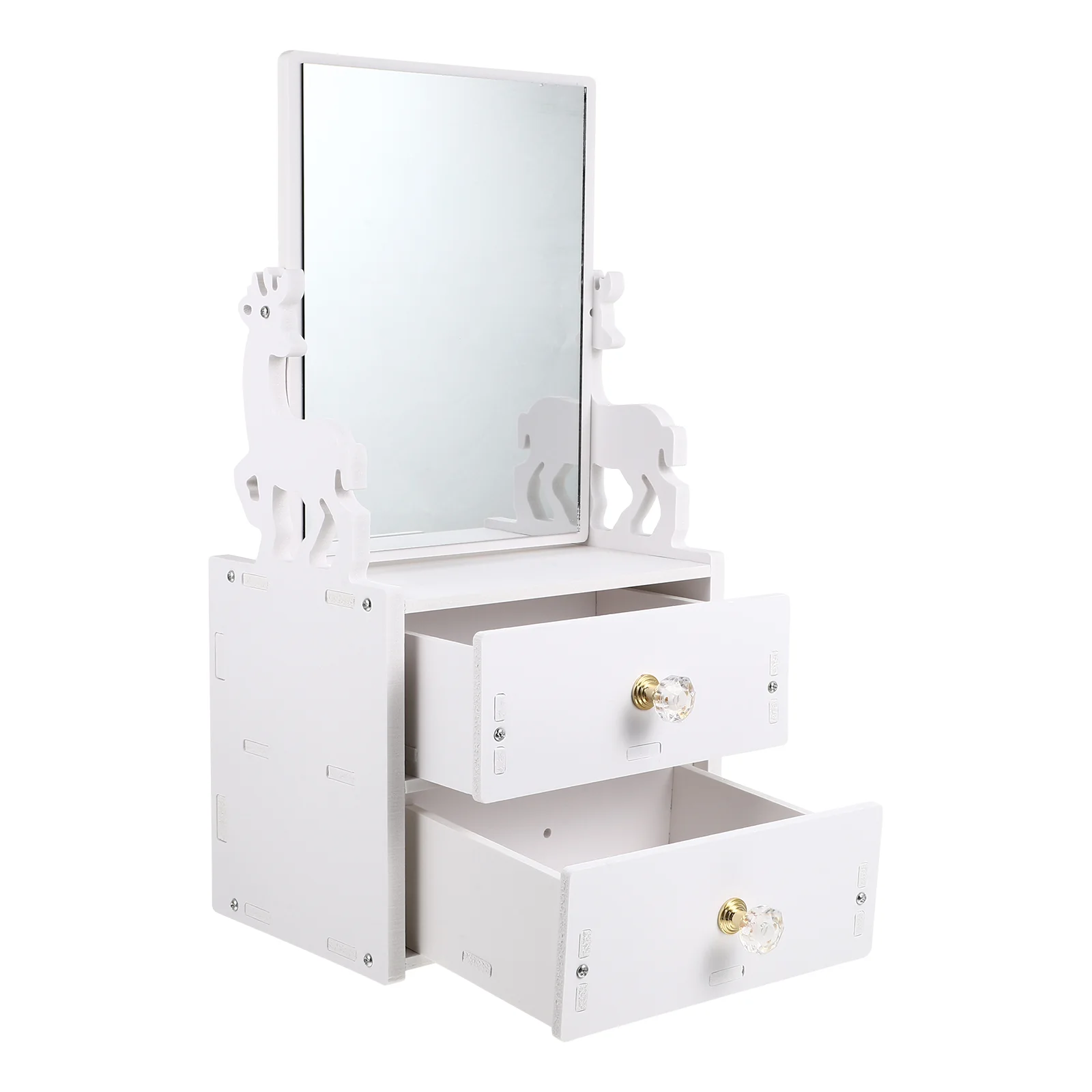 

Large-Capacity Cosmetic Box Dressing Table Organizer with Mirror Design