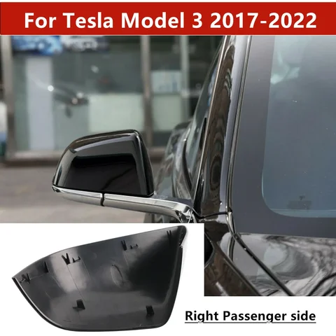 Глянцевая черная сменная Крышка для правого пассажирского бокового зеркала заднего вида для Tesla Model 3 2017 2018 2019 2020 2021 2022