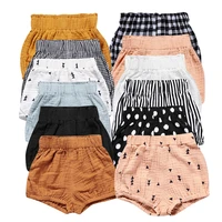 13 colors new kawaii newborn baby bloomers pp pants cotton linen triangle solid dot girls shorts summer trouser toddler 0 5y