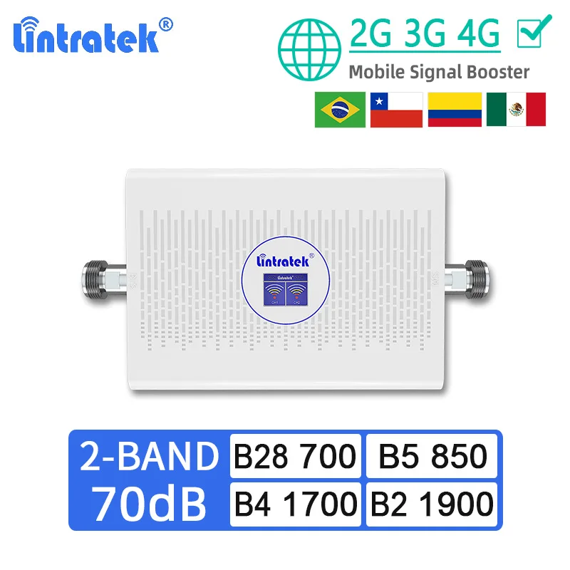 Ceny Lintratek 2G 3G 850 4G LTE B28 700 1700 1900 Wzmacniacz Sygnału Komórkowego Wzmacniacz Internetu 70dB Komórkowej Wzmacniacz 800 900 1800 2100
